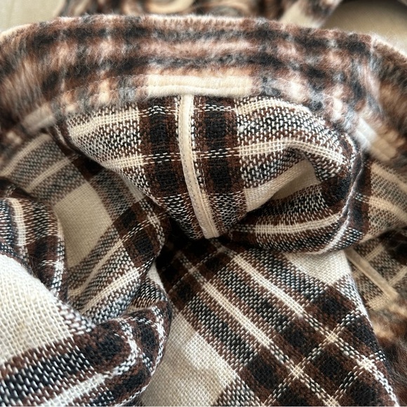 Gap Short Plaid Shacket in Brazen Brown size L NWT - Picture 12 of 14